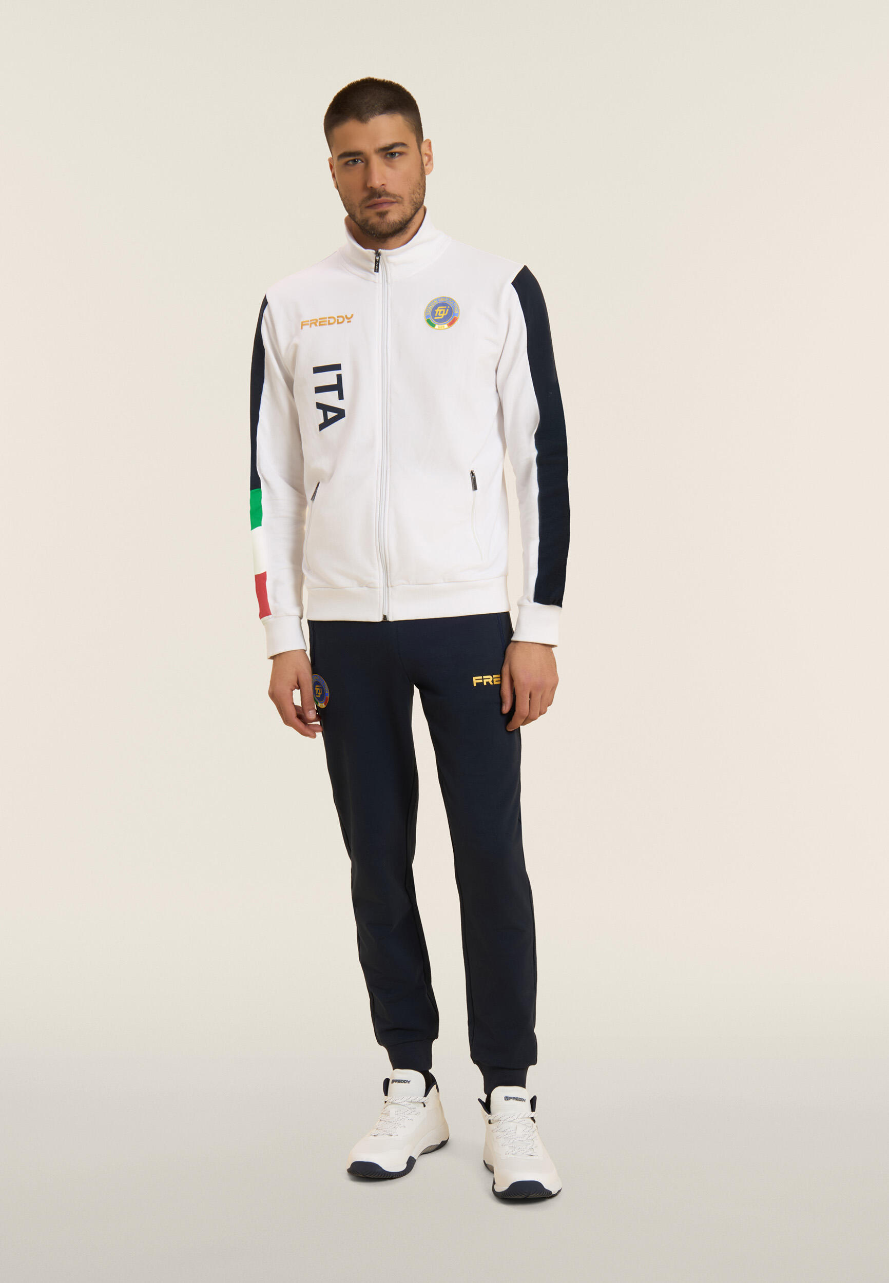 Tuta Uomo Italia FGI Full Zip e Collo Alto in French Terry 2/5