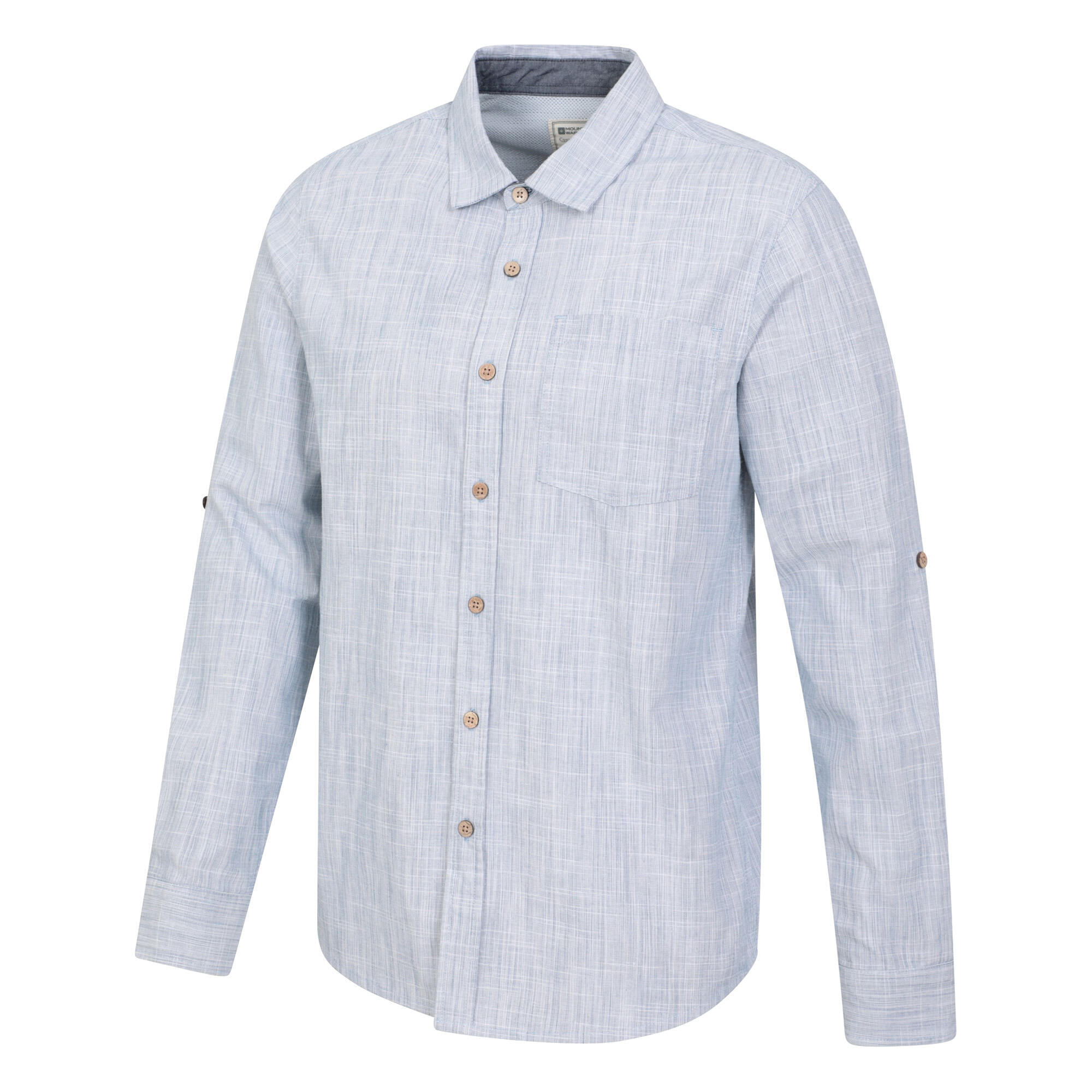 Coconut Camicia Struttura Manica Lunga Uomo Mountain Warehouse Blu 3/4