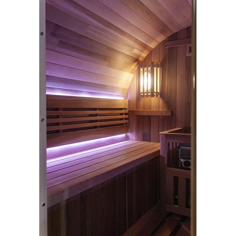 Sauna extérieur en Cèdre rouge Boreal® TRC - Tonneau Barrel 180 * 180 7/7