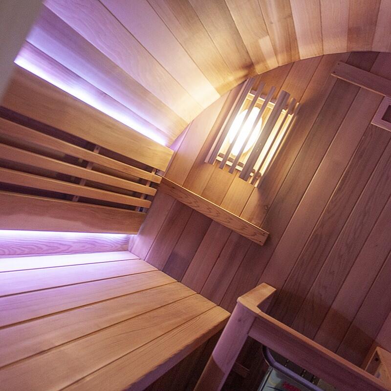 Sauna extérieur en Cèdre rouge Boreal® TRC - Tonneau Barrel 180 * 180 5/7