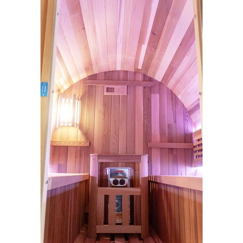 Sauna extérieur en Cèdre rouge Boreal® TRC - Tonneau Barrel 180 * 180 4/7