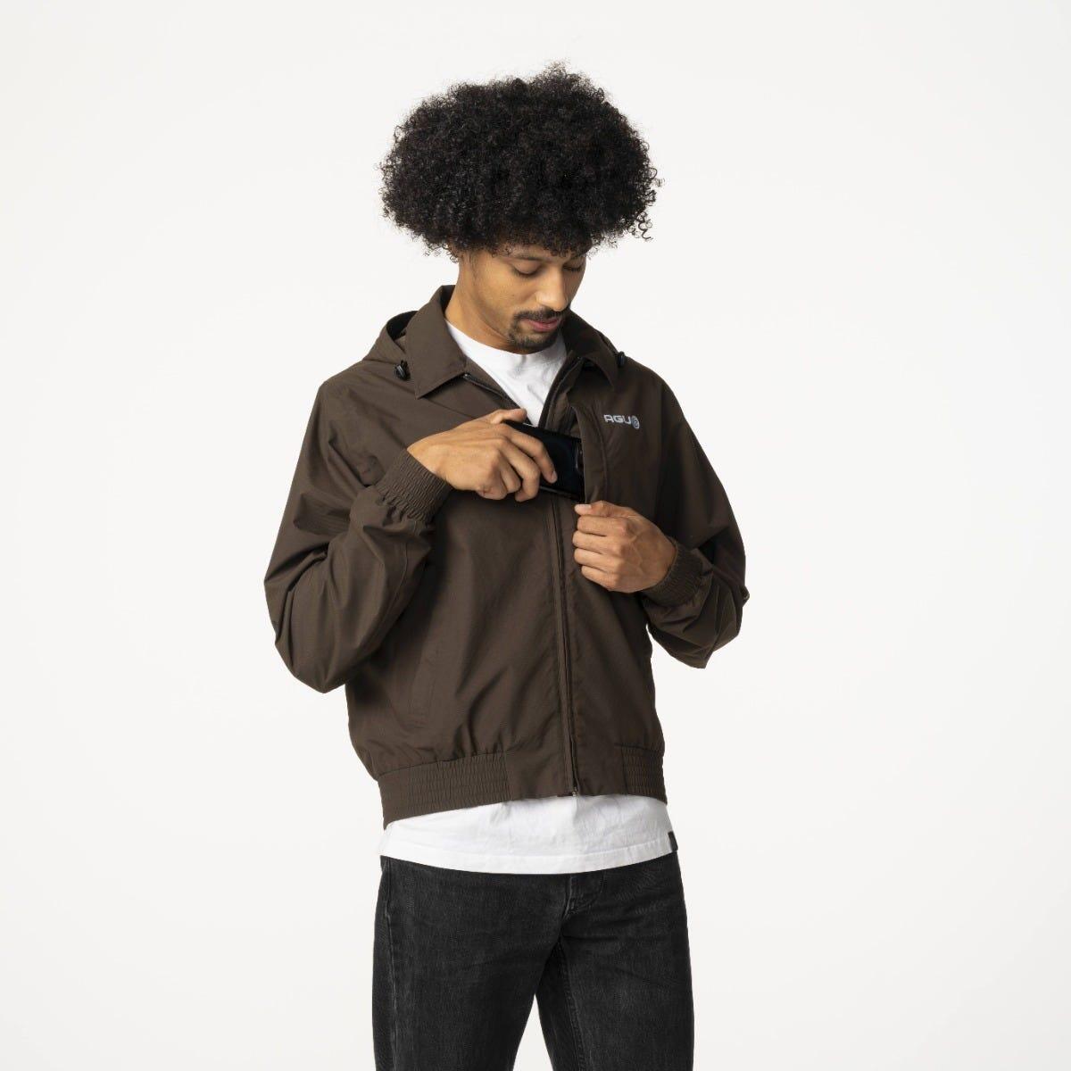 Twill Bomber Rain Jacket Veste  Homme Ground Coffee 4/7