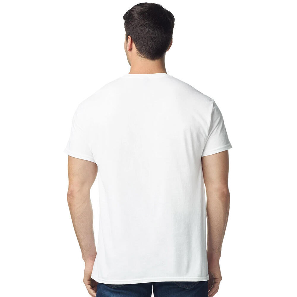 Maglietta Cotone Etichetta Uomo Gildan Bianco 3/3