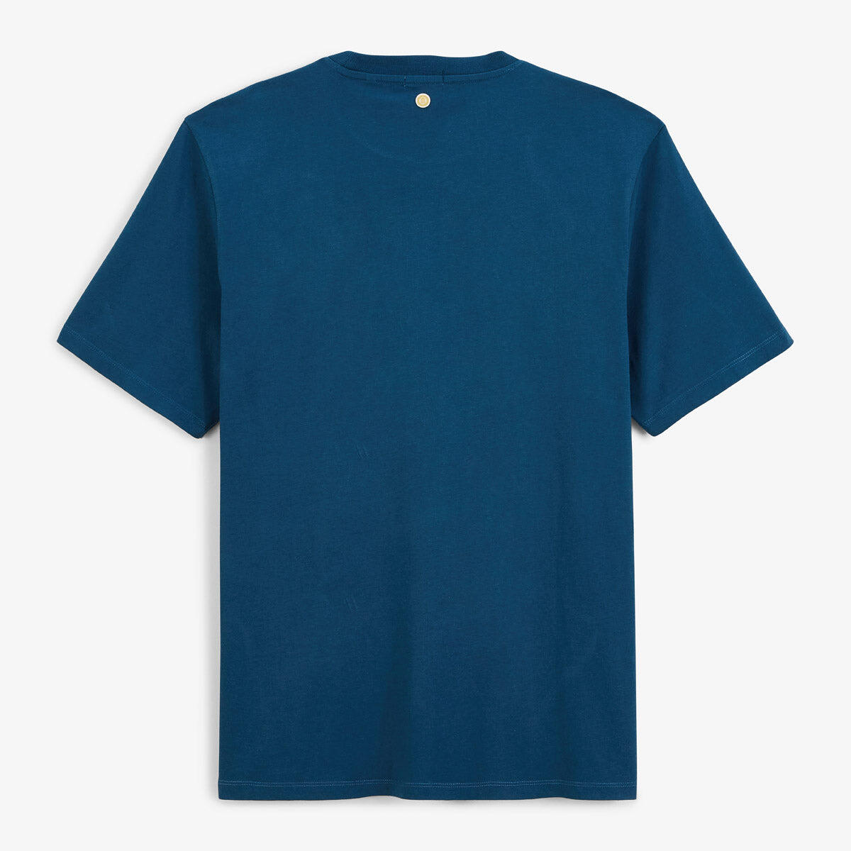 T-shirt girocollo in cotone con stampa sul petto blu opale 3/5