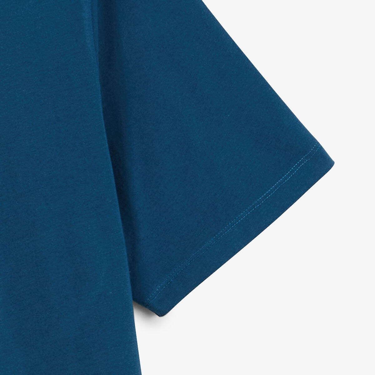 T-shirt girocollo in cotone con stampa sul petto blu opale 5/5