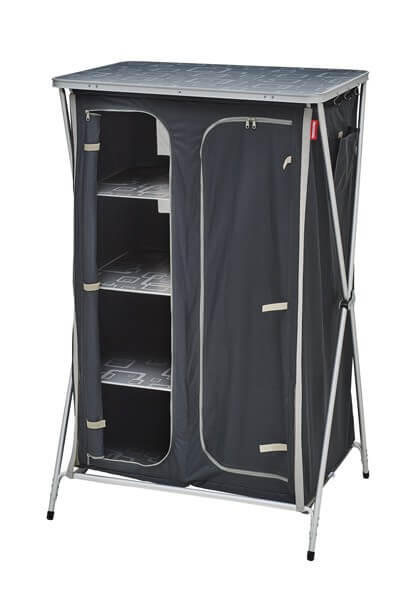 Meuble de rangement avec penderie gris/noir 3/4