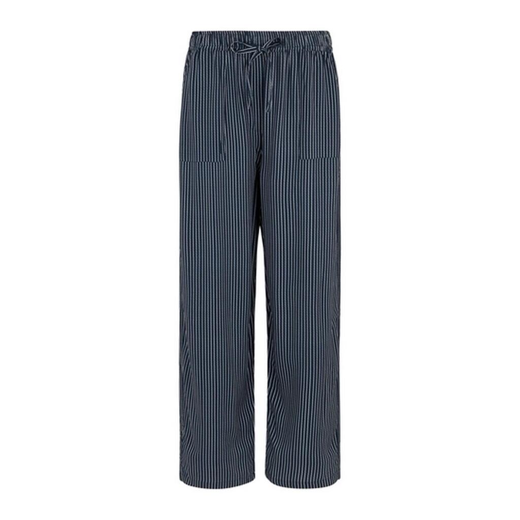 Womens/Ladies Elbrie Vertical Stripe Trousers (Navy/White)
