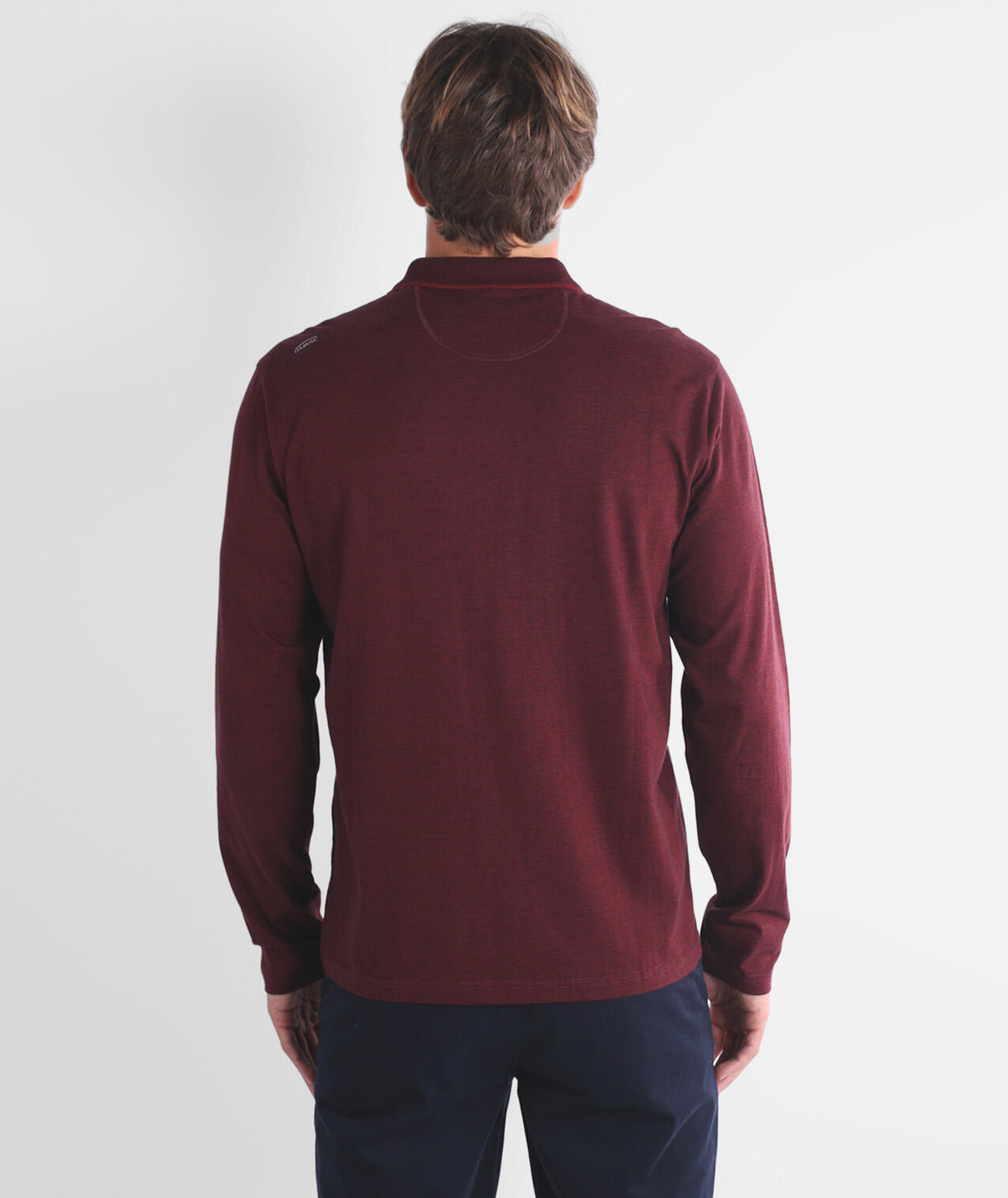 Polo manches longues texture NAVAL 3/4