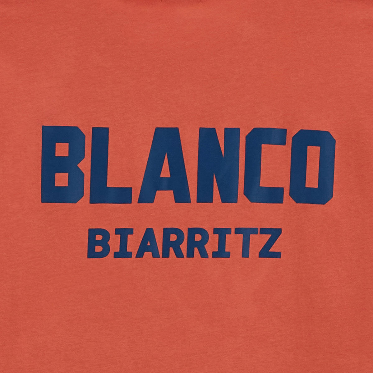 Camiseta de cuello redondo naranja óxido de algodón estampada BLANCO BIARRITZ 6/6