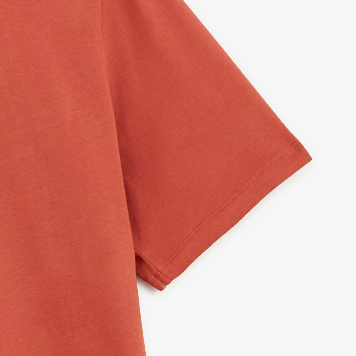 Camiseta de cuello redondo naranja óxido de algodón estampada BLANCO BIARRITZ 5/6
