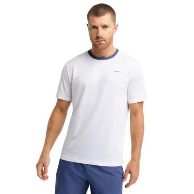 Heren padel technisch shirt met korte mouwen round white wit