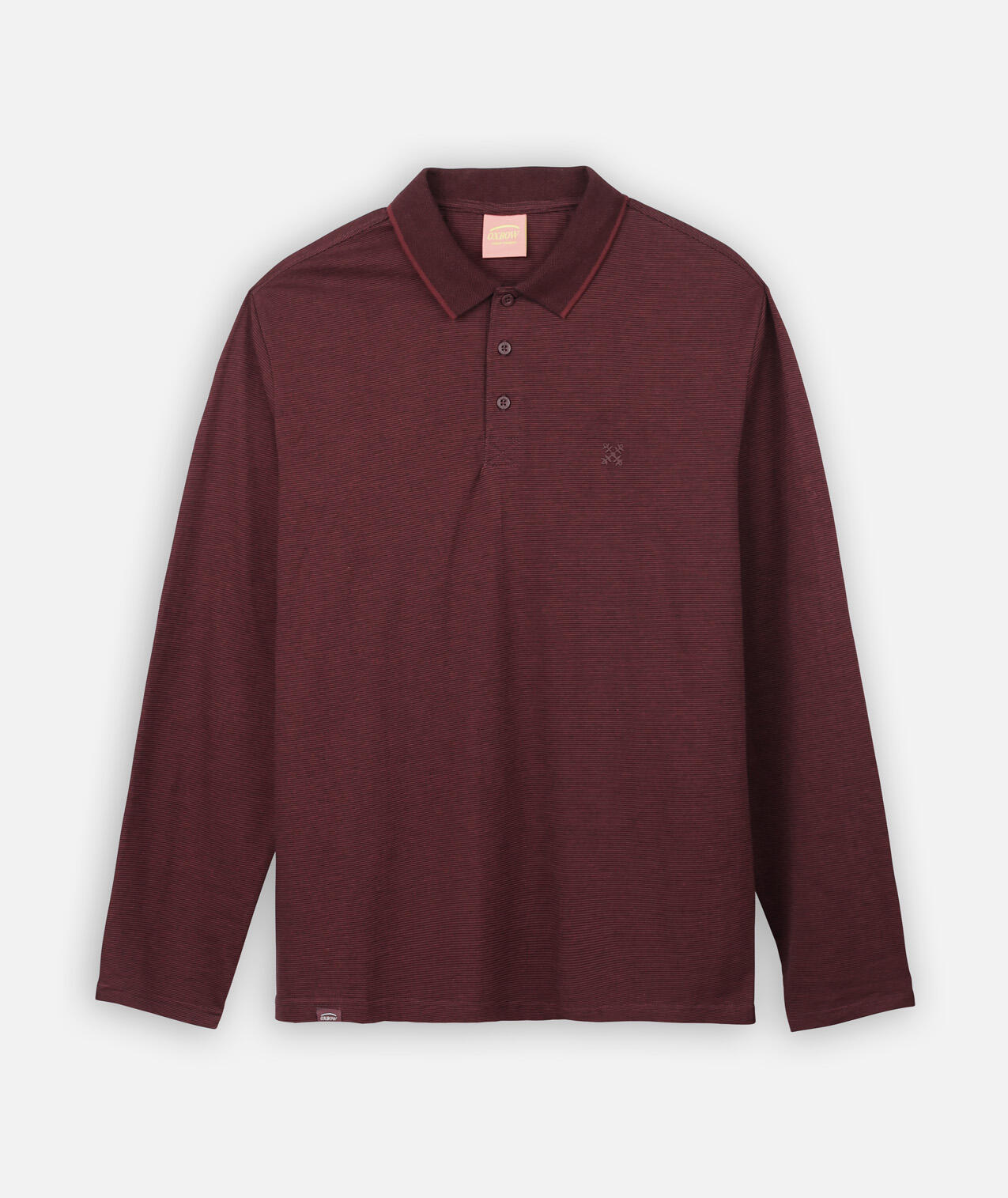 Polo manches longues texture NAVAL 1/4