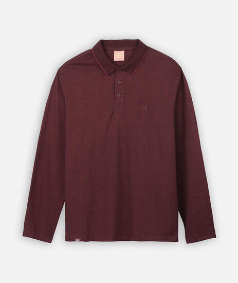 Polo manches longues texture NAVAL