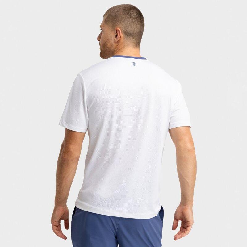 Tricou tehnic de cu mânecă scurtă pentru bărbați Round White Alb