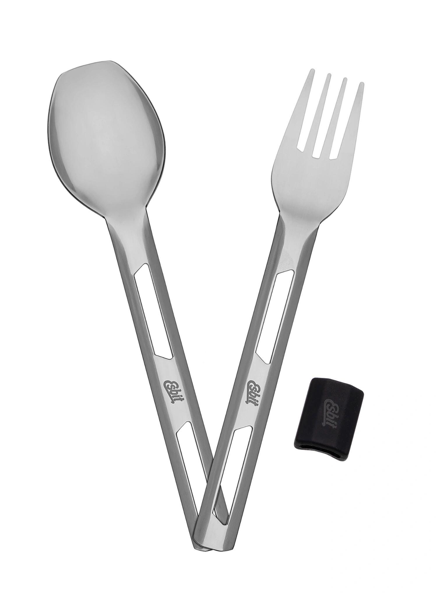 Sztućce turystyczne Esbit Cutlery Set Incl. Silicone Band L - black 5/7