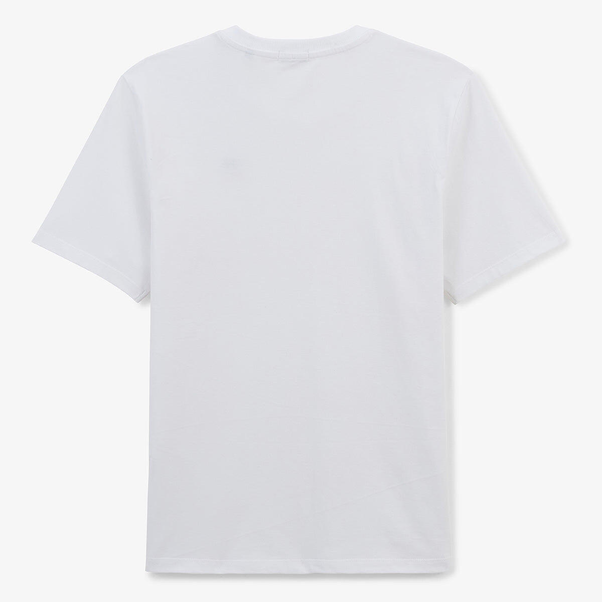 T-shirt girocollo in cotone bianco con ricamo ciliegie gialle sul petto 3/5
