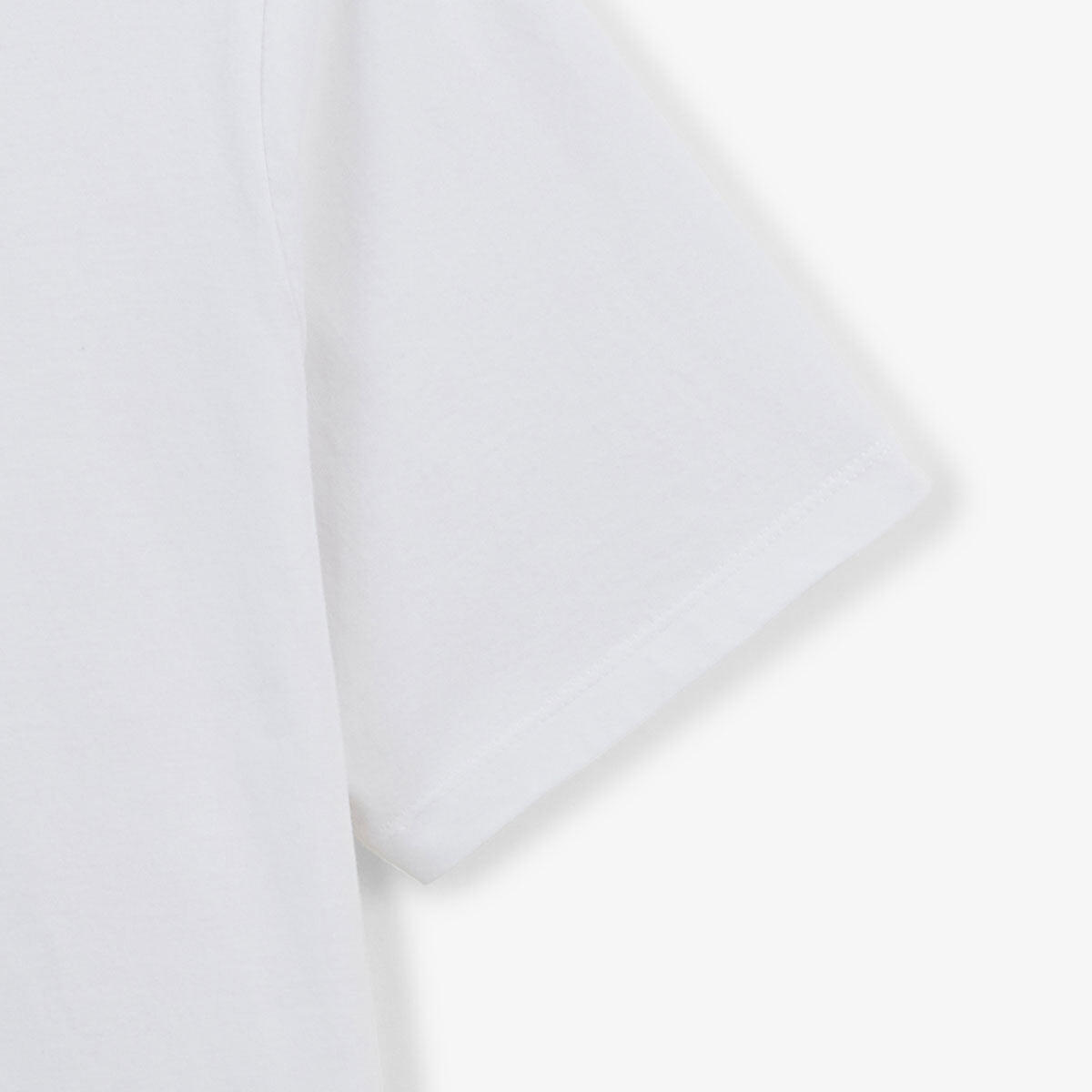 T-shirt girocollo in cotone bianco con ricamo ciliegie gialle sul petto 5/5