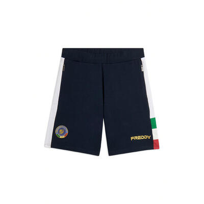 Pantaloni Corti Bambino Italia FGI in French Terry Bicolore