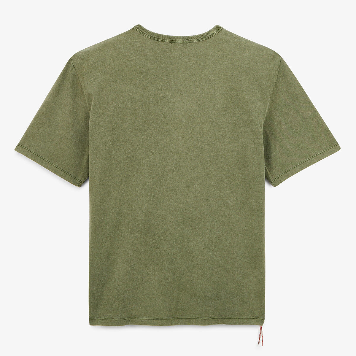 T-shirt girocollo in jersey fiammato con tintura a pigmenti verde militare 2/4