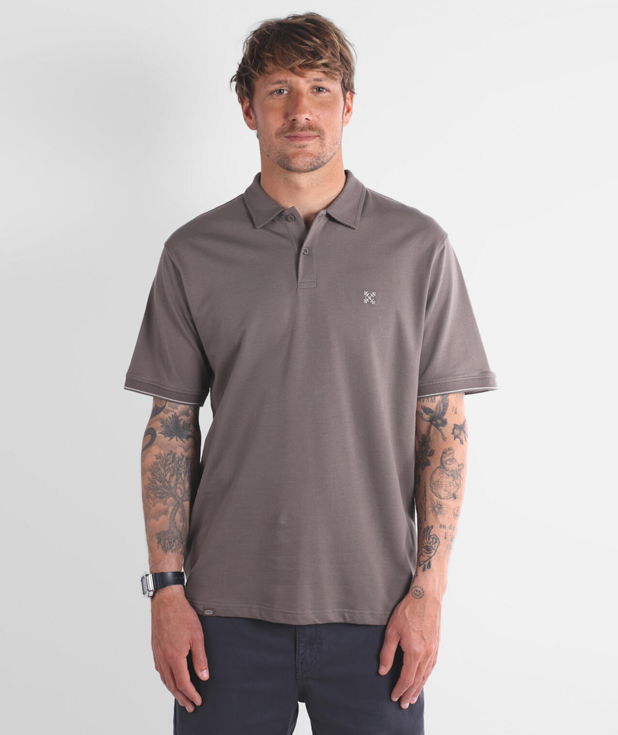 Effen jersey polo met korte mouwen TIMELESS 2/4