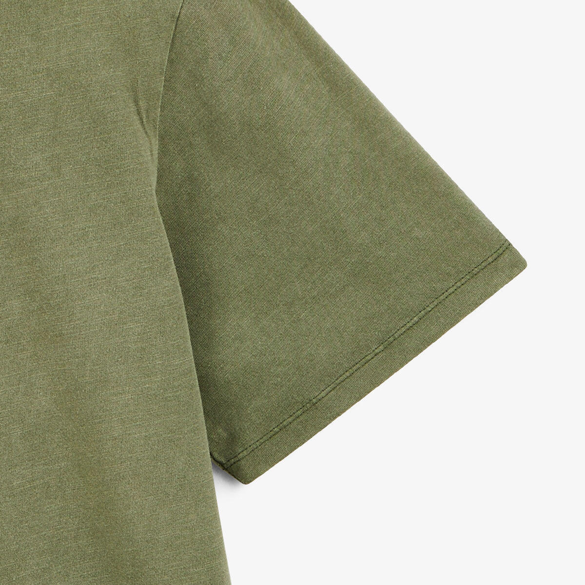 T-shirt girocollo in jersey fiammato con tintura a pigmenti verde militare 4/4