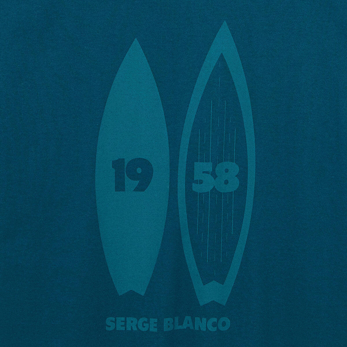 T-shirt de gola redonda em algodão estampado nas costas em azul opala 4/7