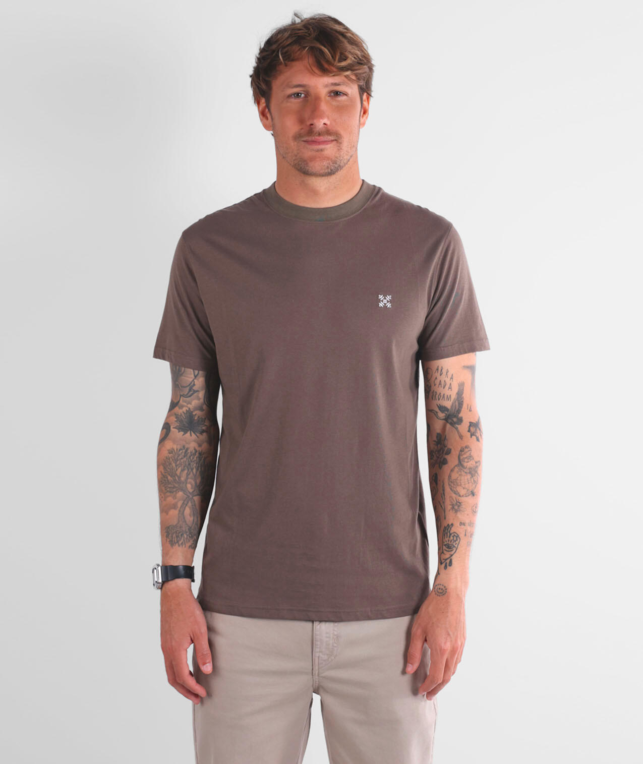 T-shirt tinta unita con ricamo 4flo TEBAZ 2/5