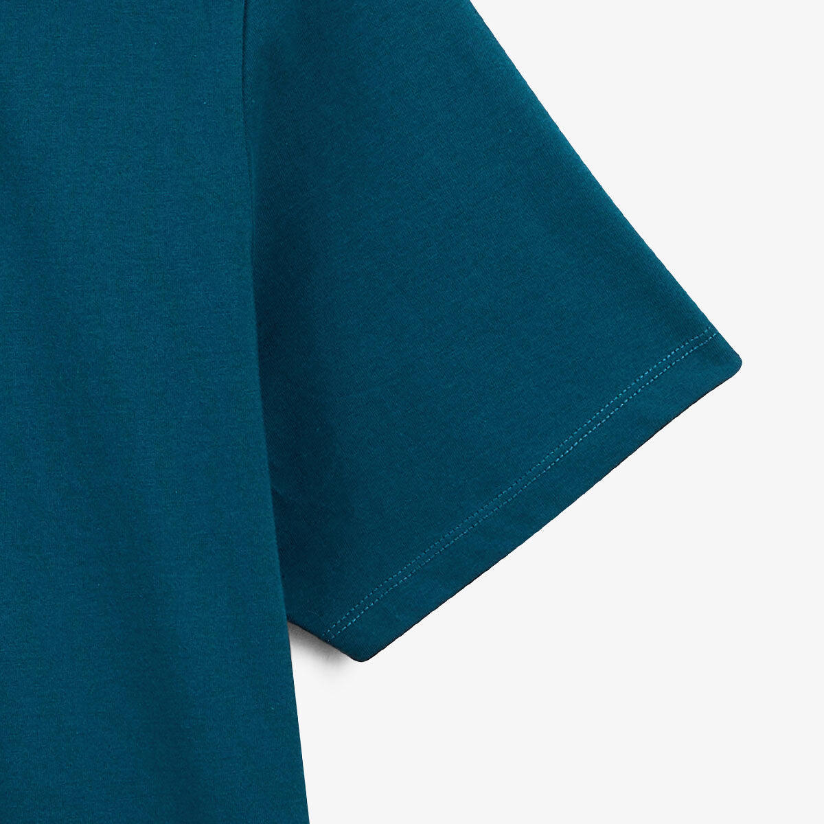 T-shirt de gola redonda em algodão estampado nas costas em azul opala 6/7