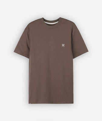 Effen geborduurd t-shirt met 4 flarden borduursel tebaz