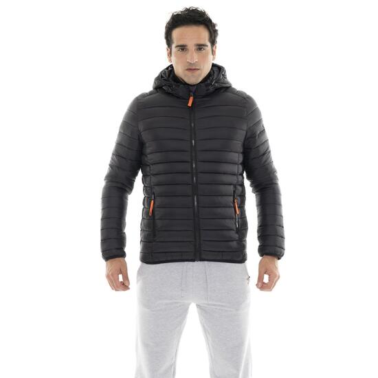 Kurtka puchowa z nylon z kaptur na co dzień