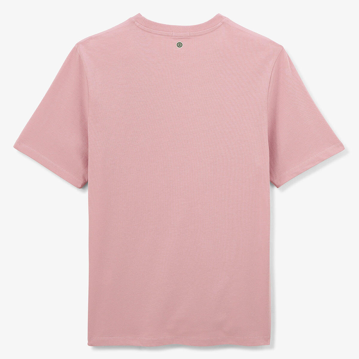 T-shirt col rond imprimé poitrine en coton rose 3/6