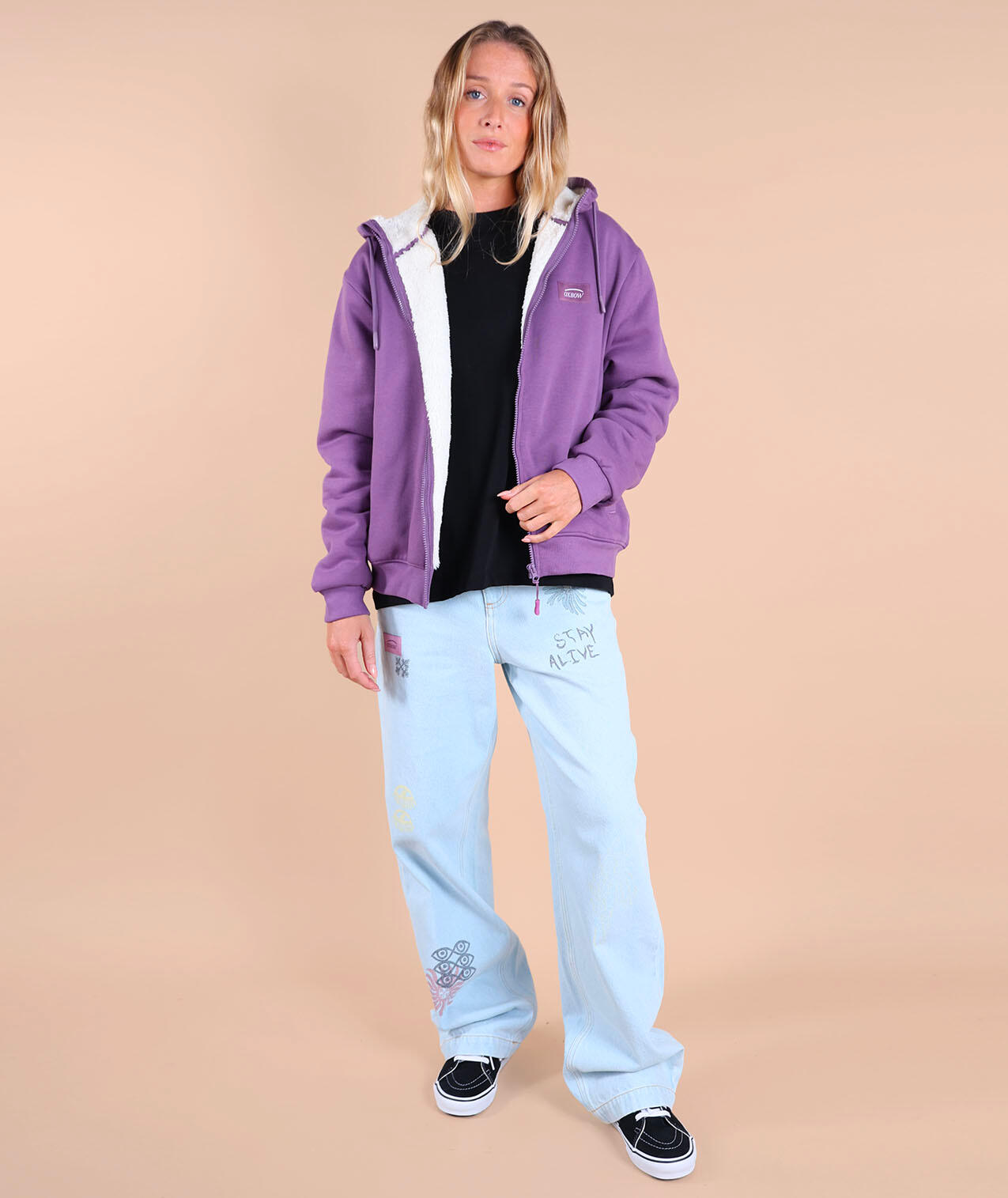 Hoodie met sherpa voering SWIPS 3/5