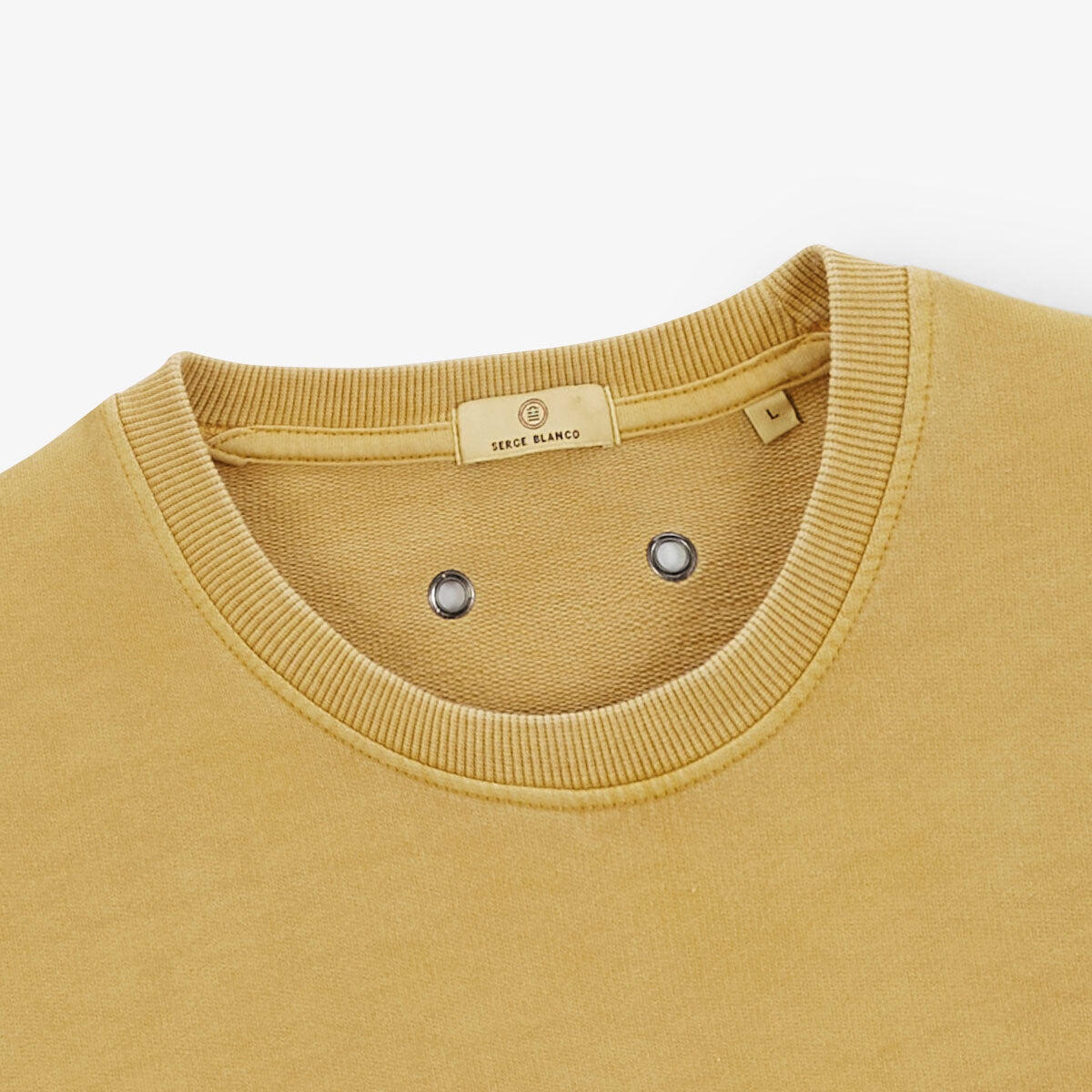 Sudadera de cuello redondo Archives teñida en color bronceado 4/5