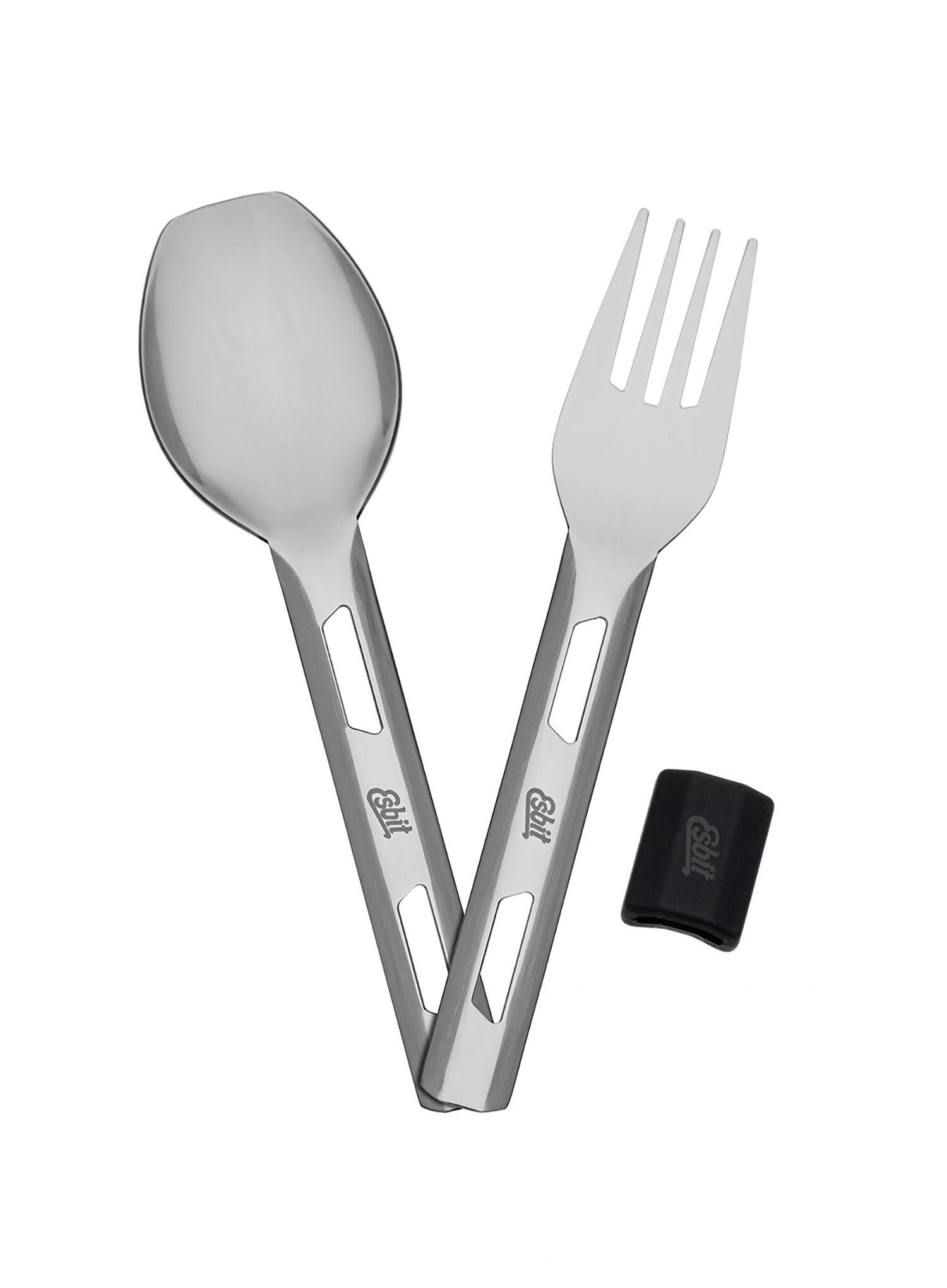 Sztućce turystyczne Esbit Cutlery Set Incl. Silicone Band S - black 2/7
