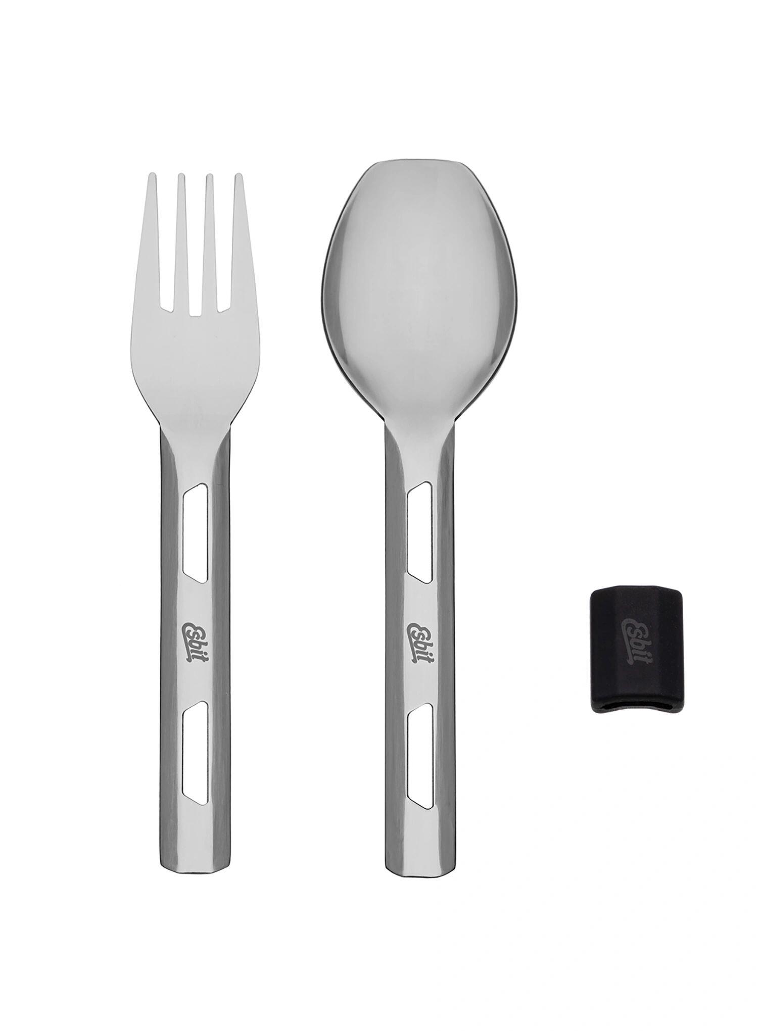 Sztućce turystyczne Esbit Cutlery Set Incl. Silicone Band S - black 5/7
