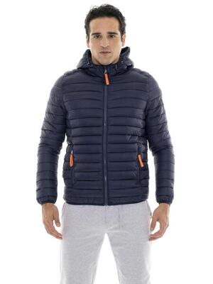 Piumino invernale da uomo con zip e cappuccio "Basic