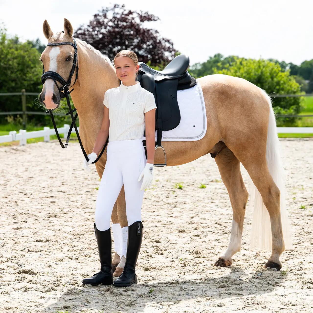 Polo d'équitation fille QHP Kynlee 5/7