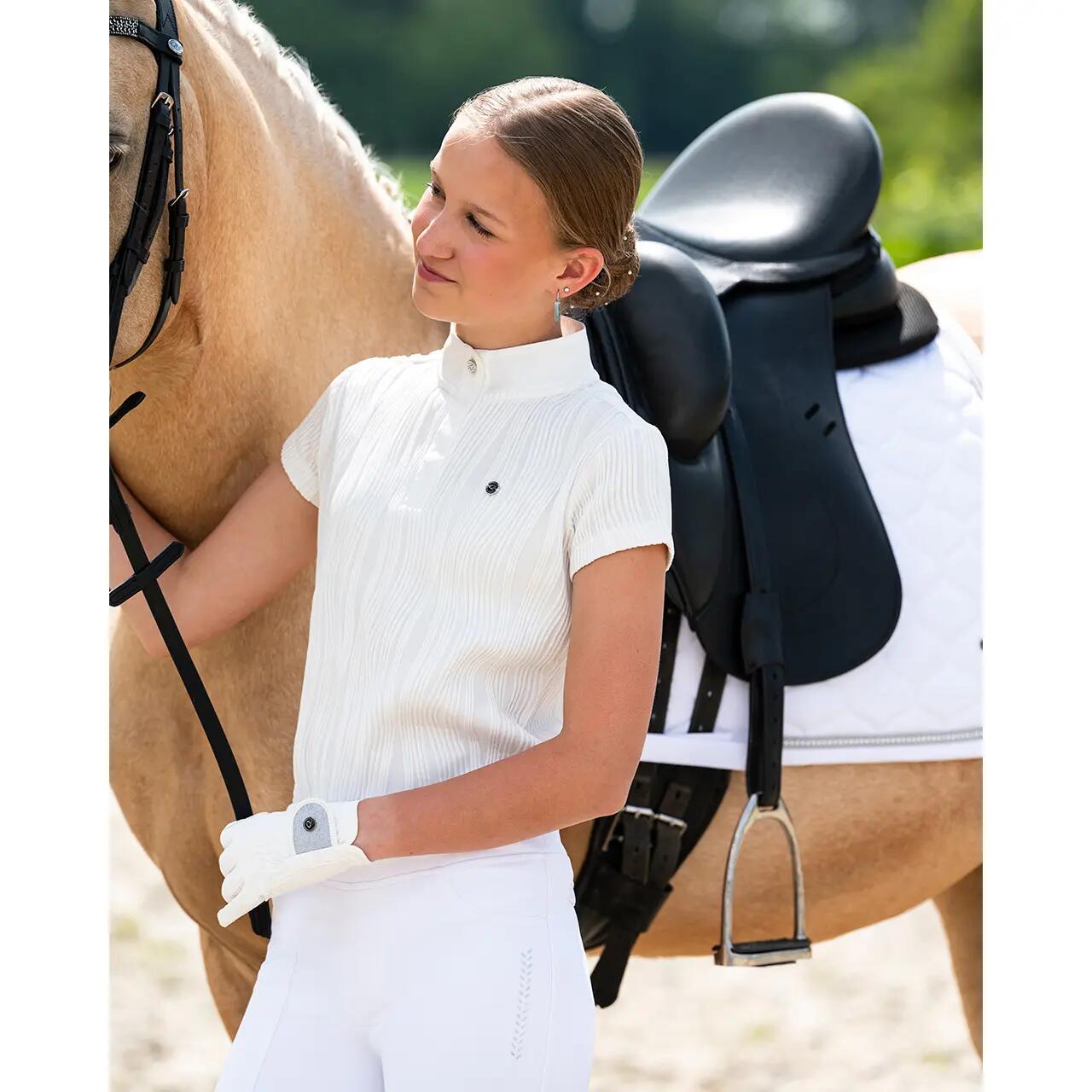 Polo equitazione per bambina QHP Kynlee 4/7
