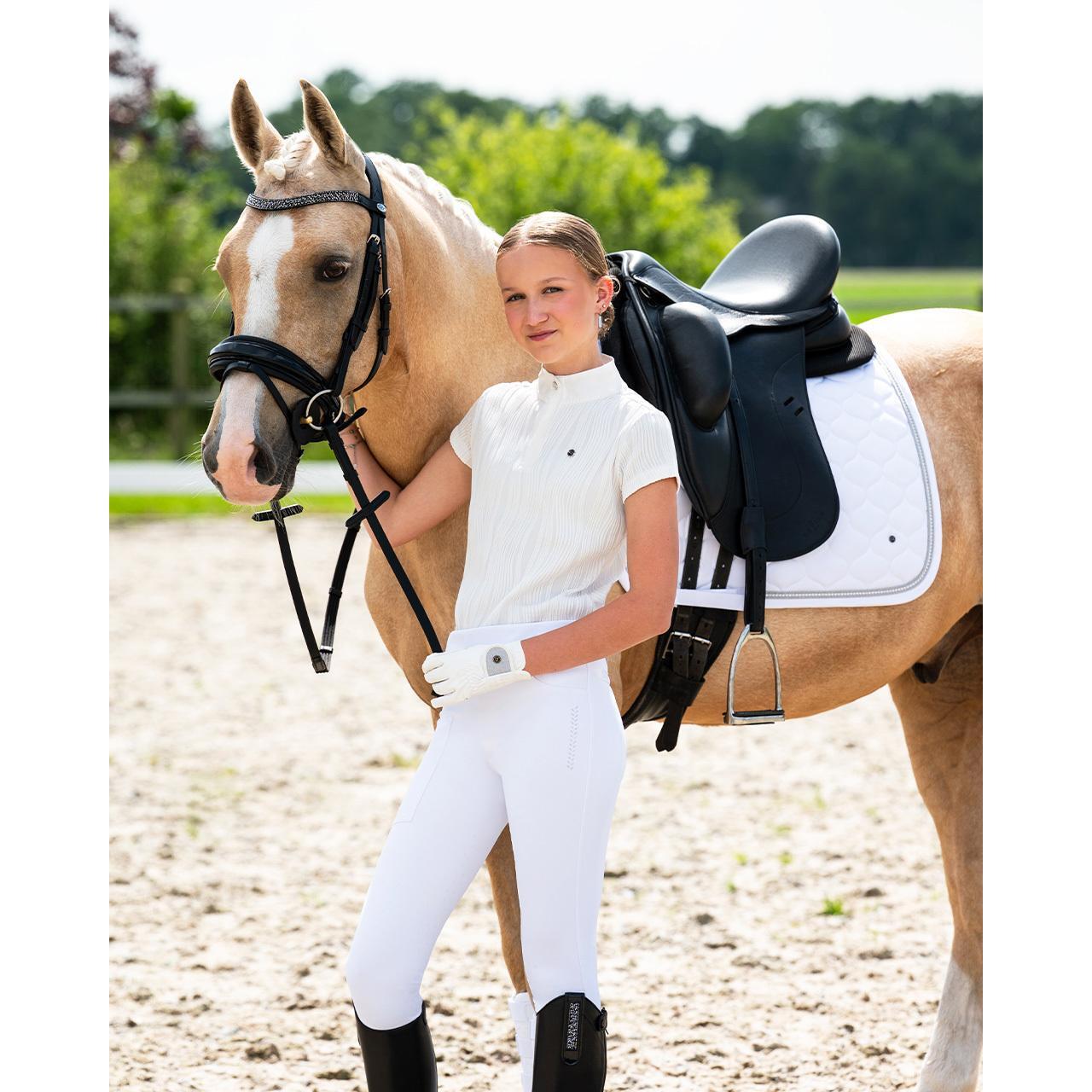 Polo d'équitation fille QHP Kynlee 6/7