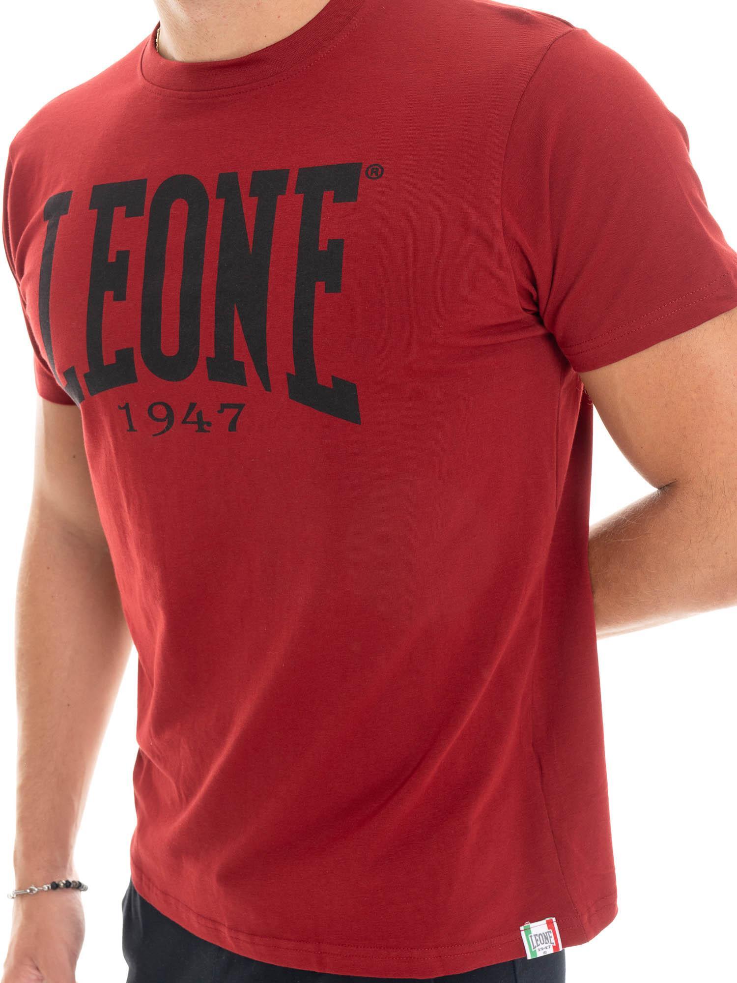 T-shirt in cotone elasticizzato a manica corta con logo grande Leone 1947 Basic 3/5