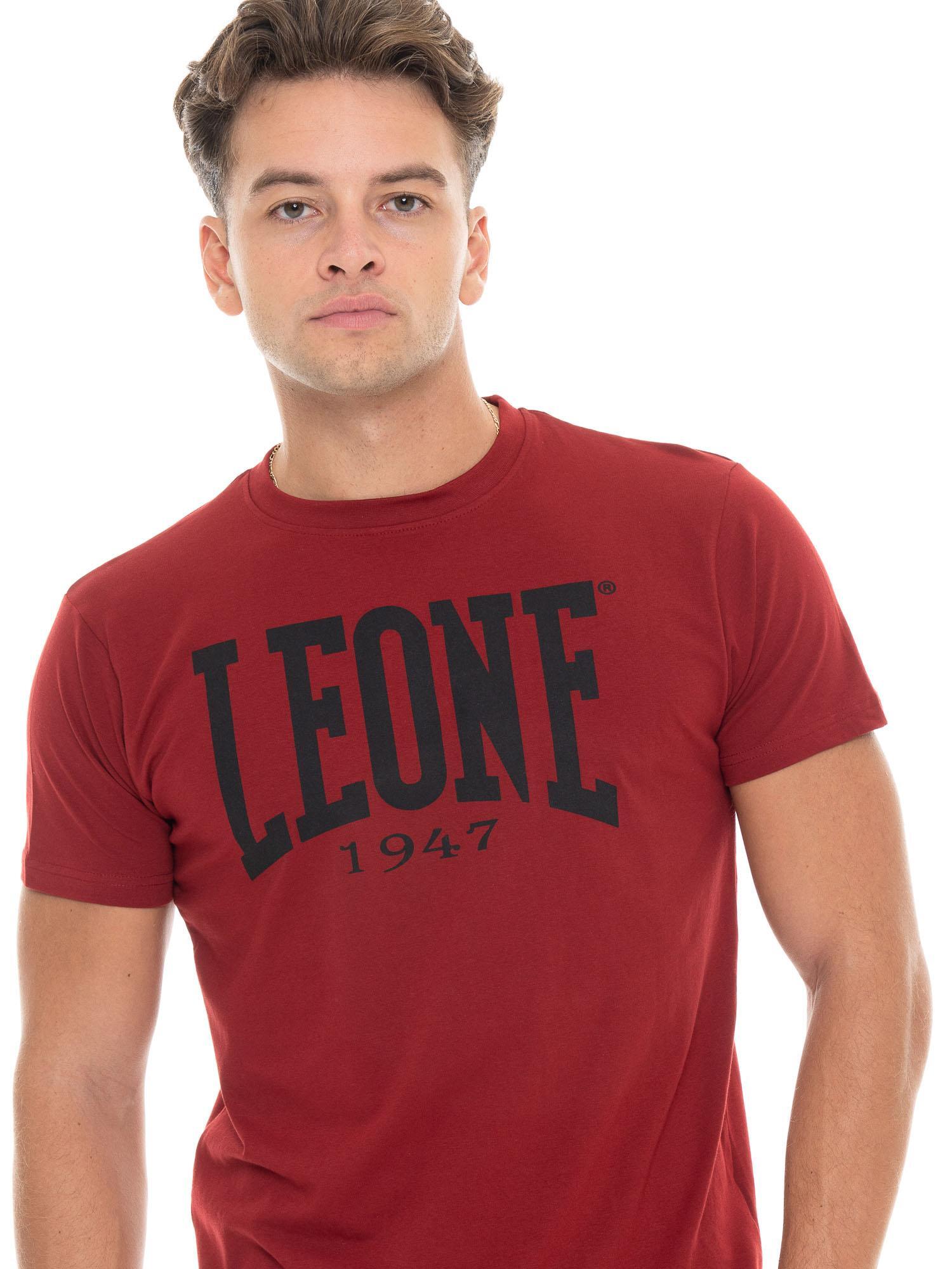 T-shirt in cotone elasticizzato a manica corta con logo grande Leone 1947 Basic 5/5