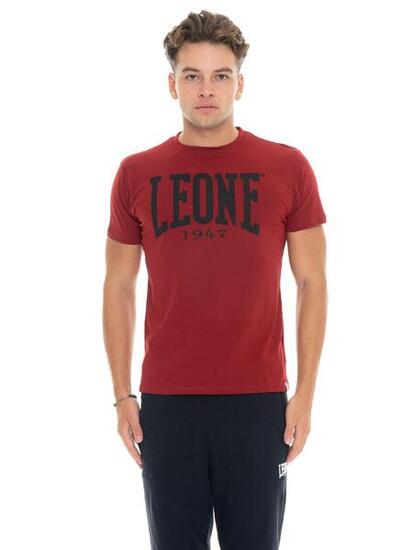 Leone 1947 Basic Kurzarm-T-Shirt aus Stretch-Baumwolle mit großem Logo