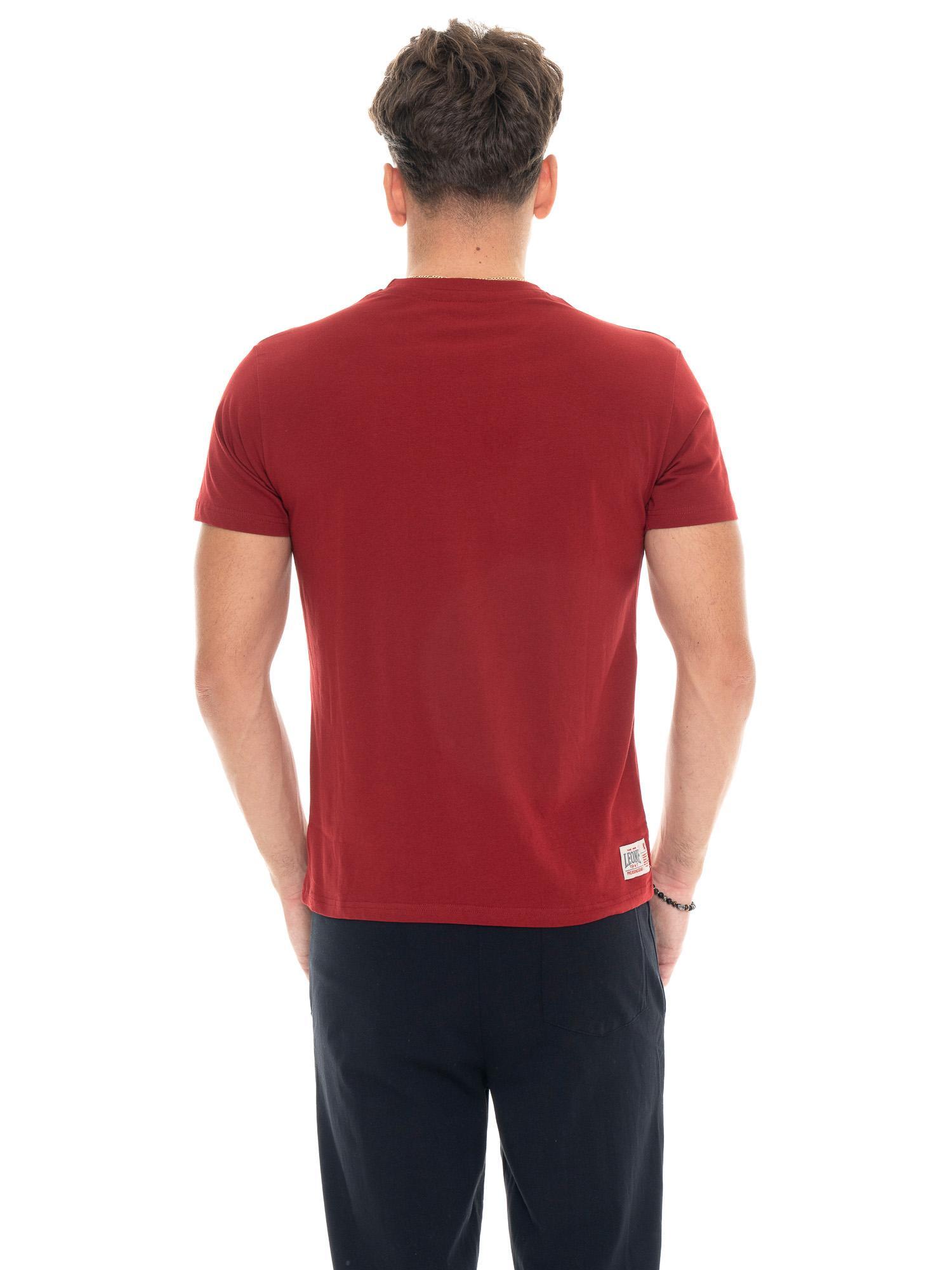 T-shirt in cotone elasticizzato a manica corta con logo grande Leone 1947 Basic 4/5