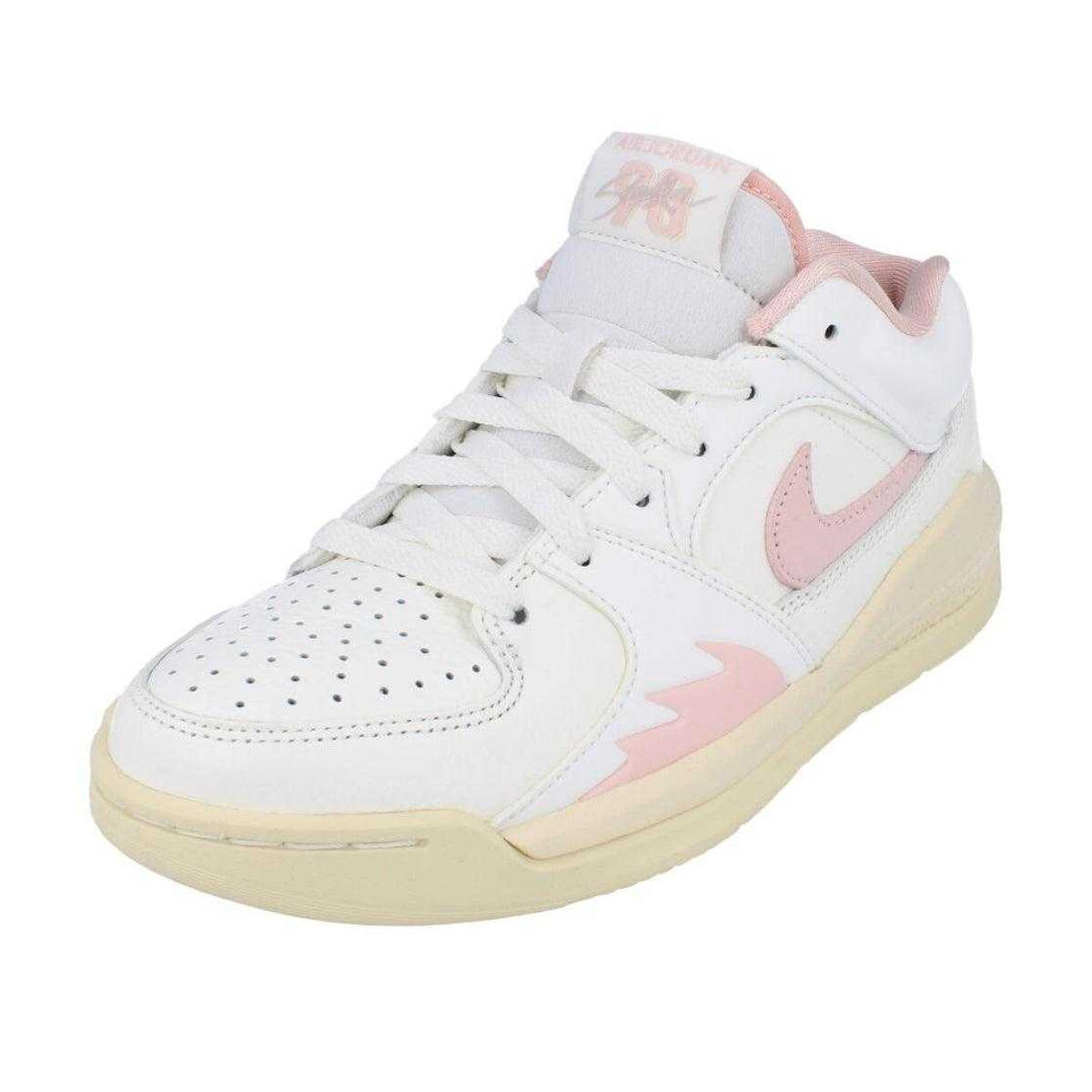 Dames Jordan Stadium 90 Leren Trainers (Wit/Roze) 4/5