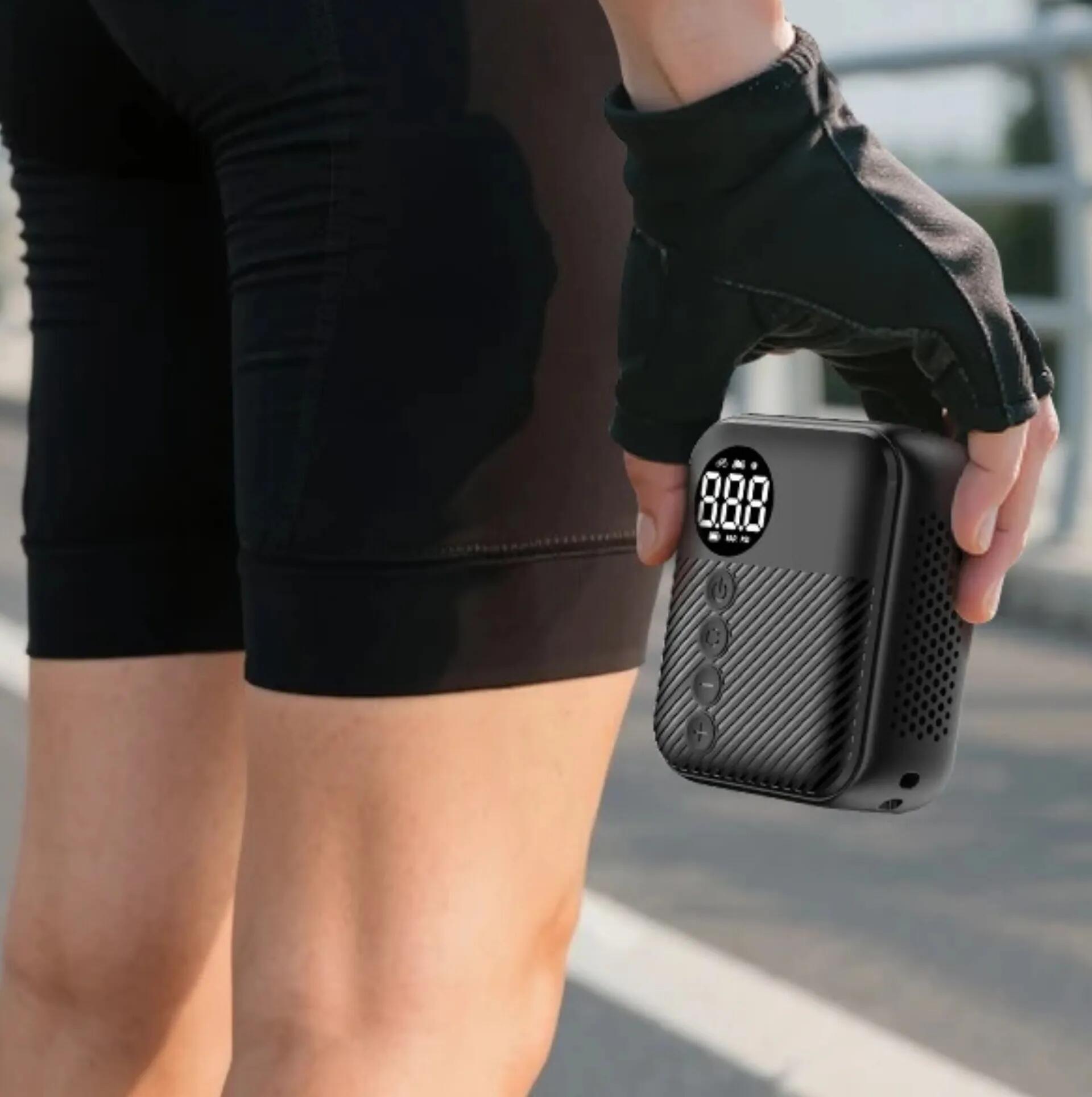 Mini bomba elétrica bicicleta 150 PSI USB-C visor digital 2/5