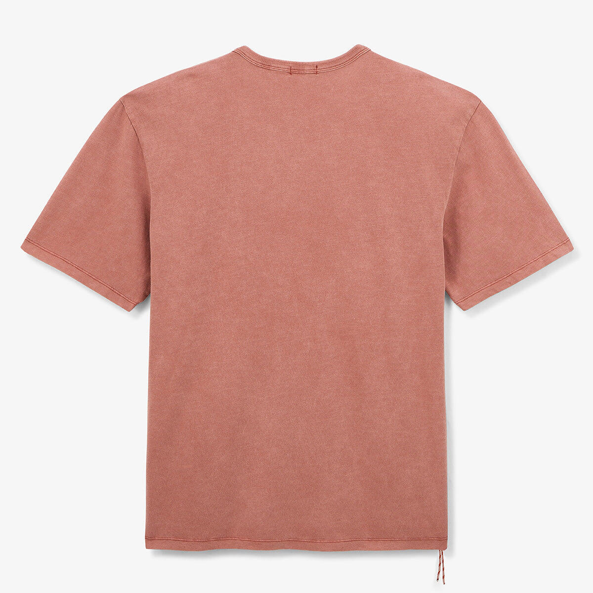 T-shirt girocollo in jersey di cotone fiammato con effetto pigment dye ruggine 2/4