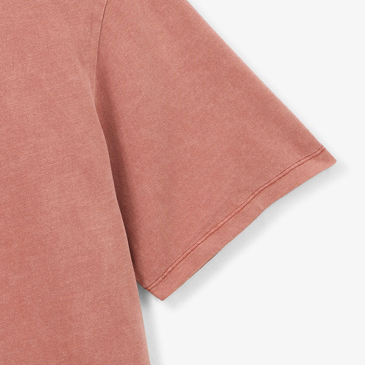 T-shirt girocollo in jersey di cotone fiammato con effetto pigment dye ruggine 4/4