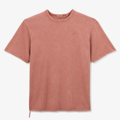 T-shirt met ronde hals van slub katoenen jersey met pigment dye in roestkleur