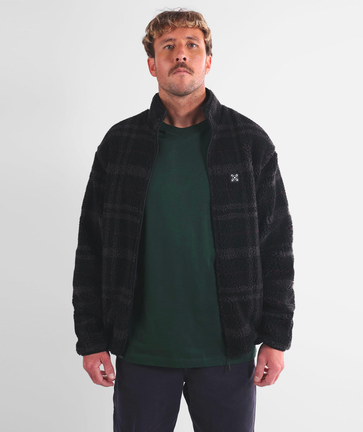 Sherpa met rits PLAID 2/5