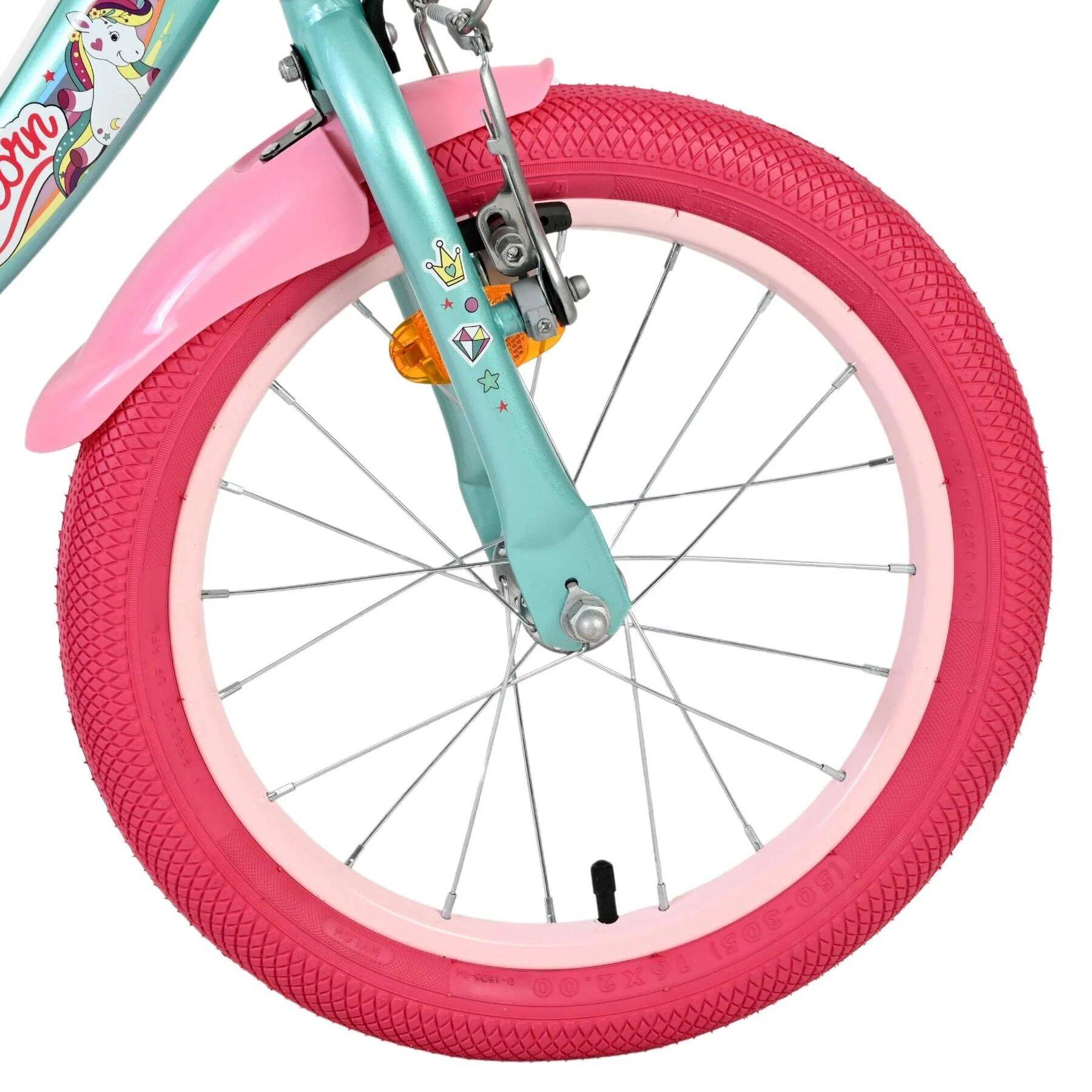 Bicicleta Criança 16 Polegadas Volare Unicorn 5-7 Anos Verde 3/5
